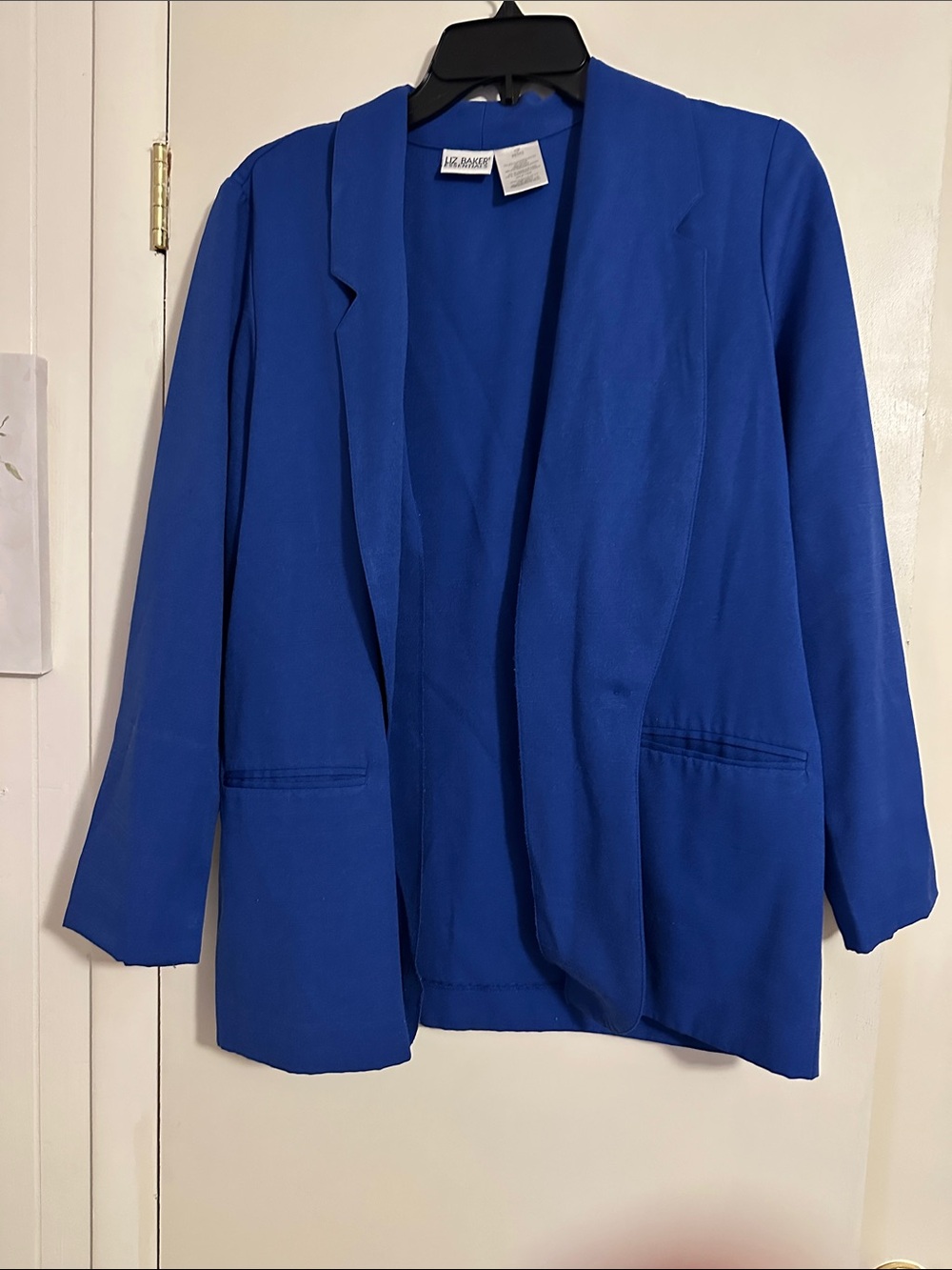 Liz Baker Royal Blue Open-Front Blazer